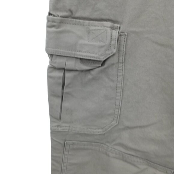 Duluth Trading Khaki Flat Front Cargo Pants Size 12 x 29 Tan Canvas Workwear - Picture 2 of 12